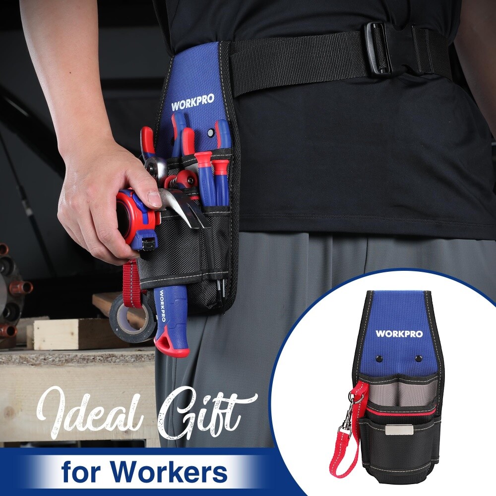 WORKPRO Professional Electrician Tool Pouch Compact Durable Tool Bag w/ 6 Pocket