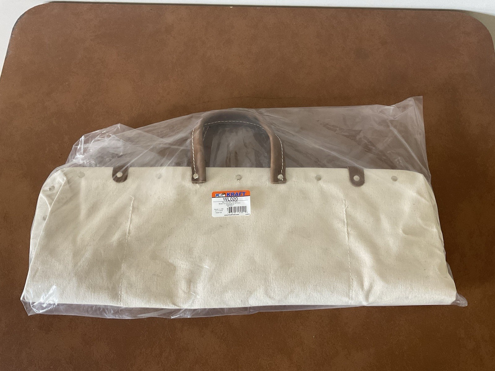 Kraft Tool Co 20 In. Heavy Duty Canvas Bag 20” X 14” New USA Made
