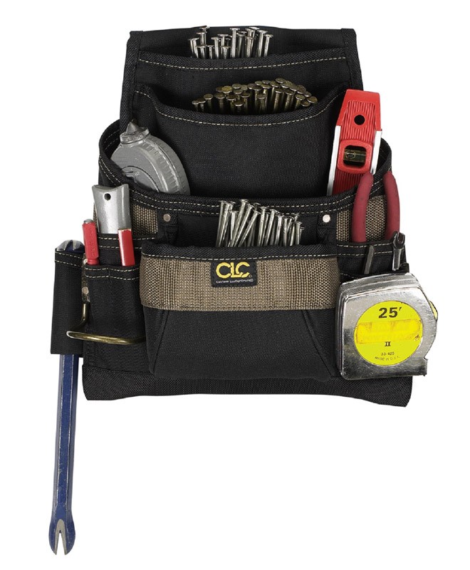 CLC 3.75 in. W X 14.25 in. H Polyester Tool Bag 11 pocket Black/Tan