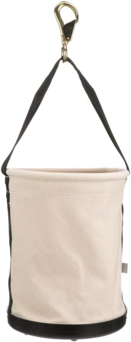 Canvas Bucket, All-Purpose Tool Bucket with Plastic Bottom with Drain Holes, …