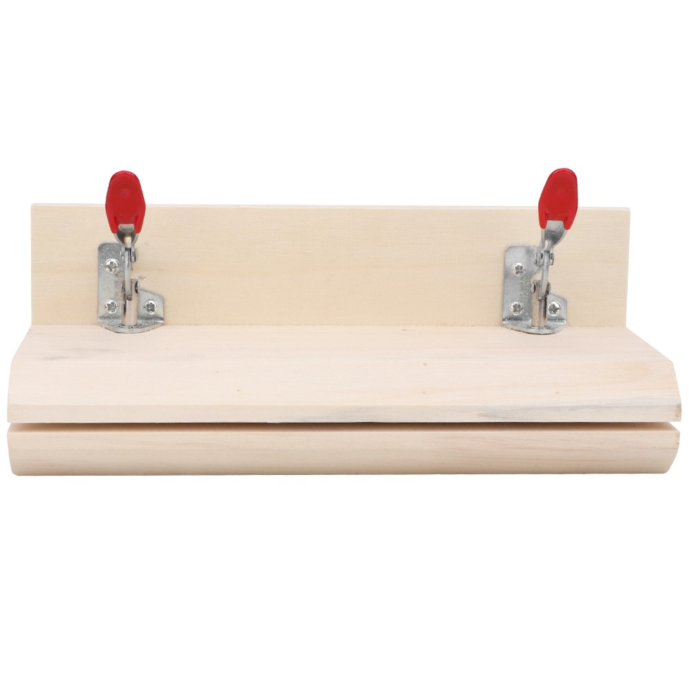 〆 HandStitched Sewing Horizontal Leathercraft Wooden Table Clamp Stitching