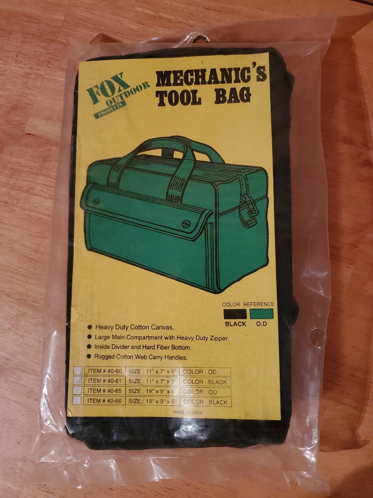 Cotton Canvas Mechanics Tool Bag Heavy Duty BLACK 11″x7″x6: