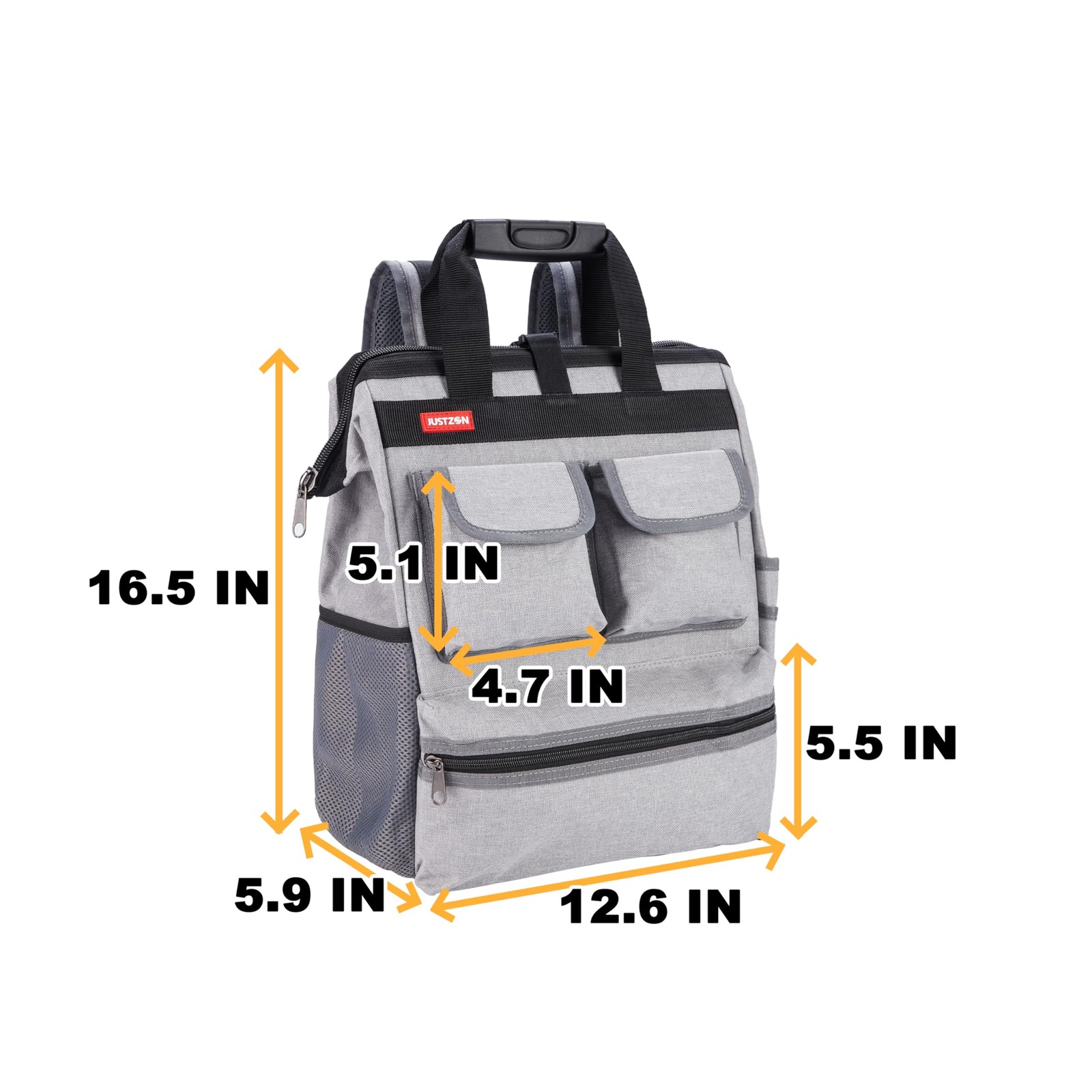 Justzon Backpack Tool Bag Padded Back Support Heavy Duty Tool Kit Carrier