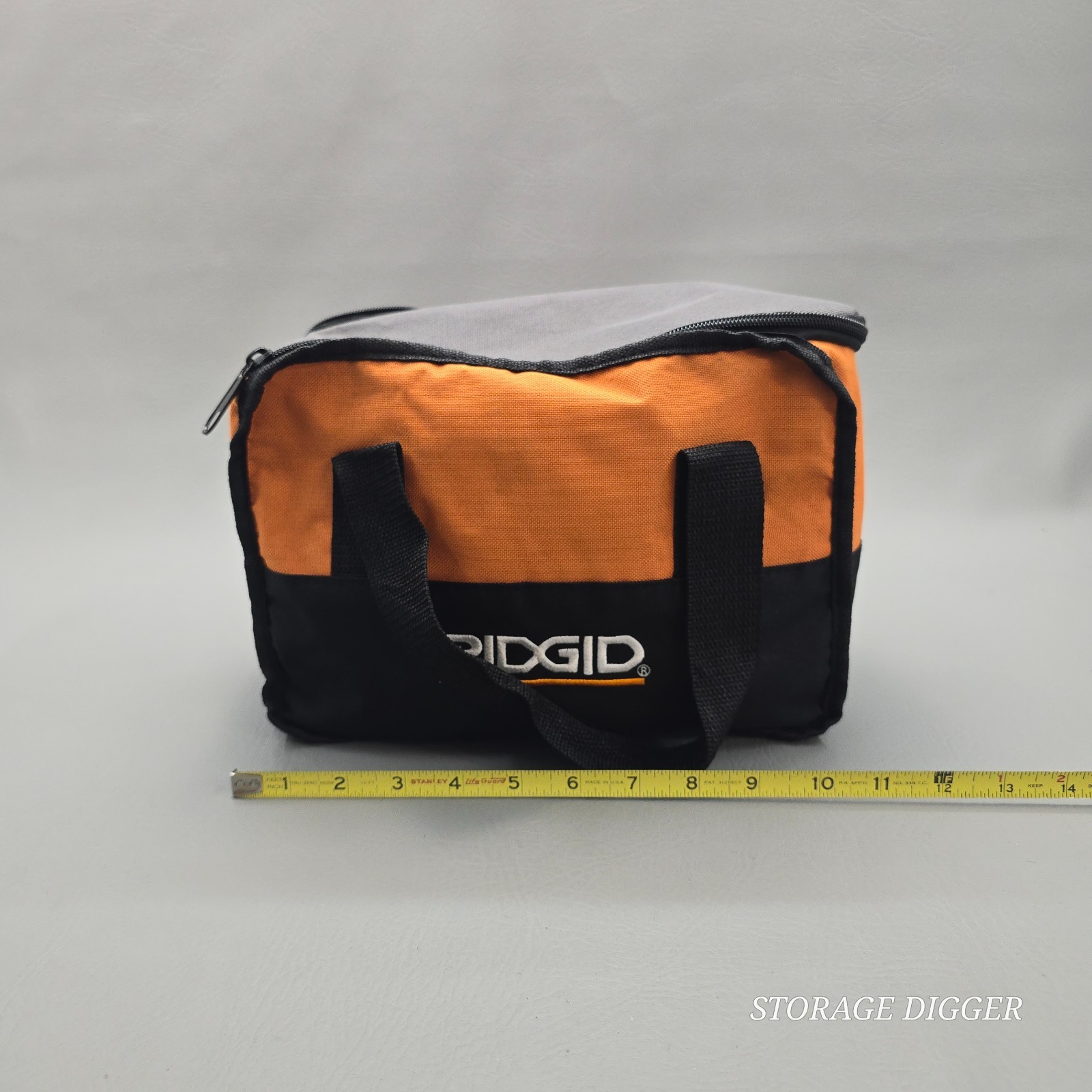 Ridgid Black Orange Heavy Duty Tool Storage Bag, Zip Closure, 11″ x 8″ x 6″