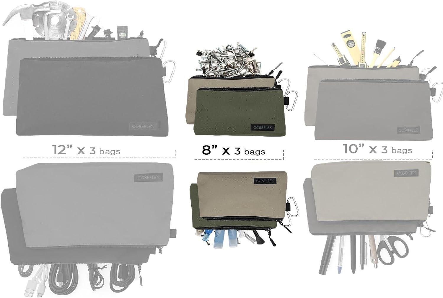 Durable Canvas Tool Pouch Set – Versatile Organizer for Tools and Accessories