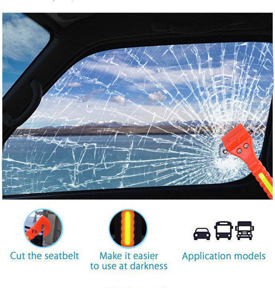 Emergency Seat Belt Cutter and Window Hammer Tool, Car Accessories, 2 Pack,