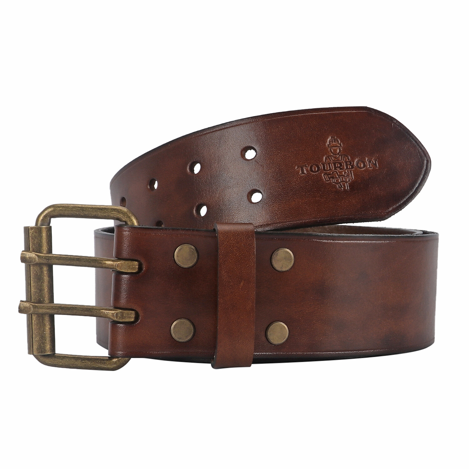 Tourbon Leather Tool Carrying Work Belt 2 inch Wide Double Roller Buckle 2 Color