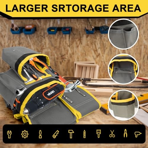 Tool Belts for Men with Magnetic Function, Large Yellow and Black