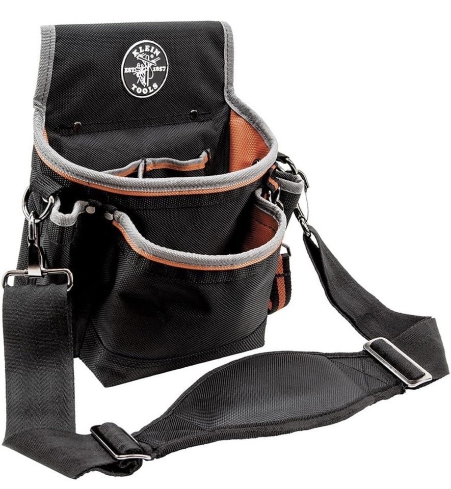 Klein Tools Tradesman Pro 15-Pocket Tool Pouch Holster in Black & Orange 5243