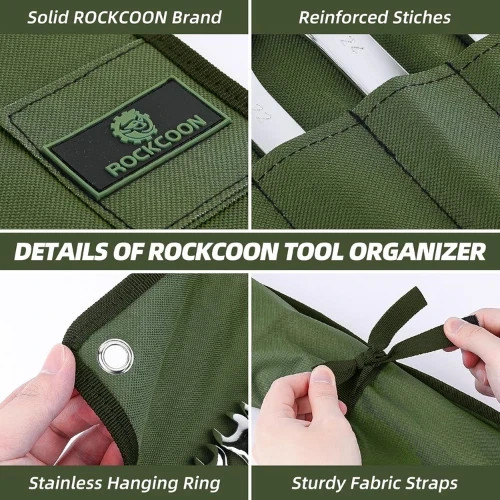 16 Pockets Wrench Roll Organizer Wrench Pouch Roll up with Water Proof Oxford Cl