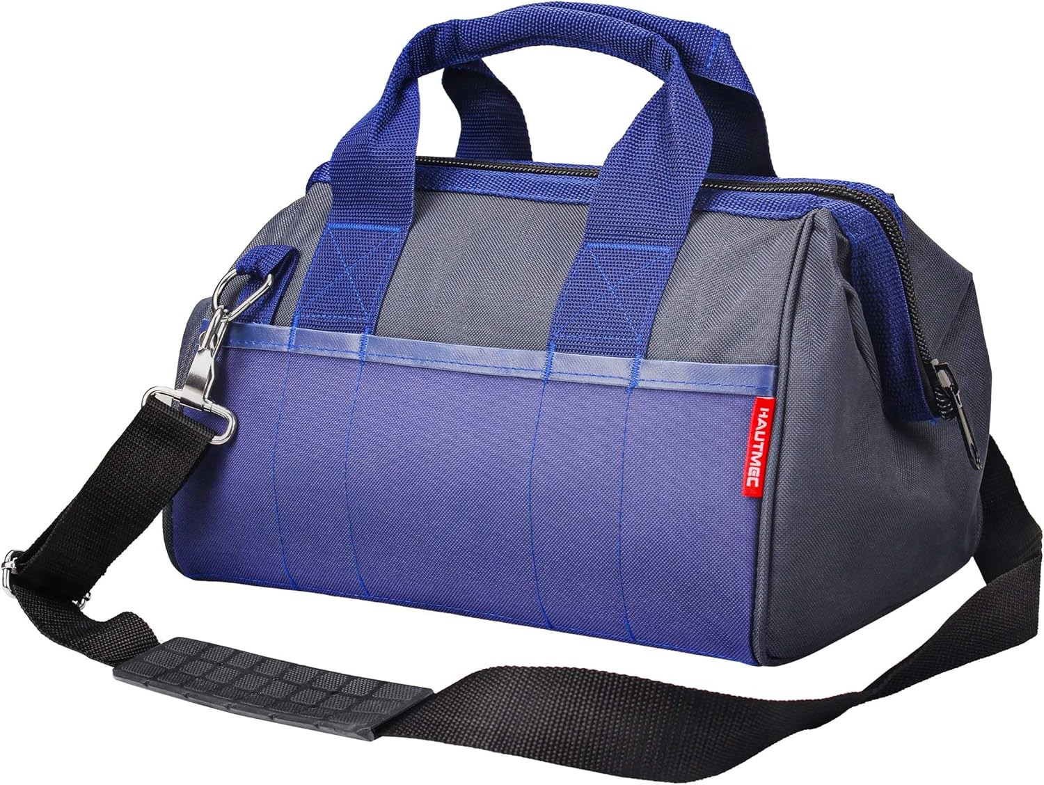 13″ Small Tool Bag, Wide Open Mouth Tool Organizer with 23 Pockets, Rigid Frame,