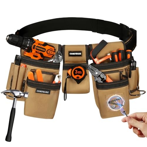 Tool Belt for Electricians & Construction Workers, Adjustable Heavy Duty Work