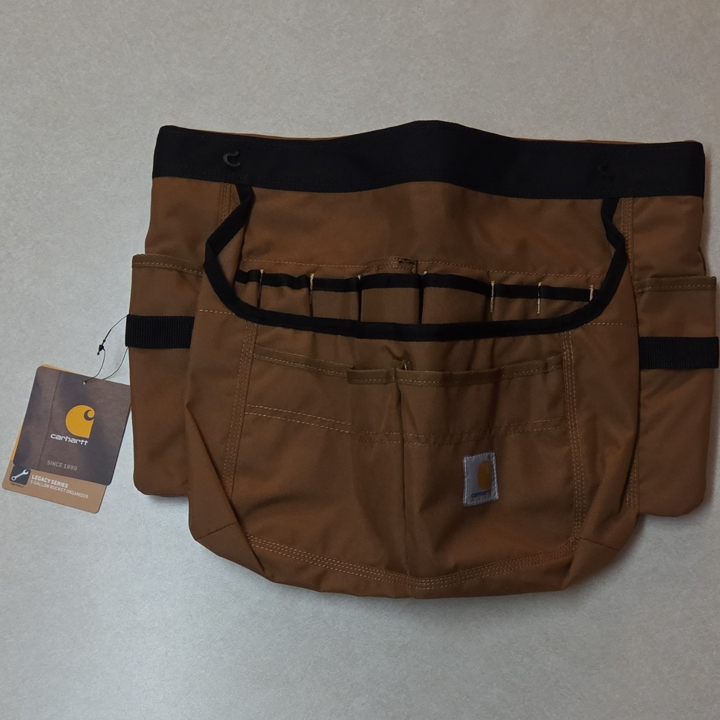 Carhartt Legacy Series 5 Gallon Bucket Organizer Water Resistant Brown Tool