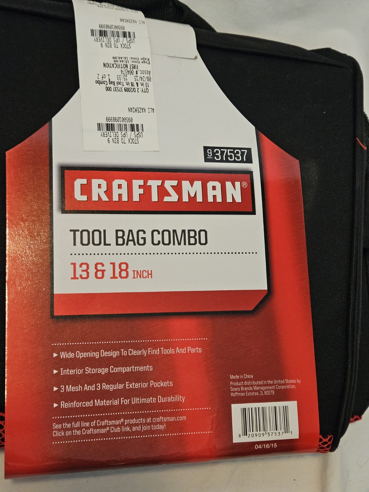 CRAFTSMAN Tool Bag Combo 13″ & 18″ NEW