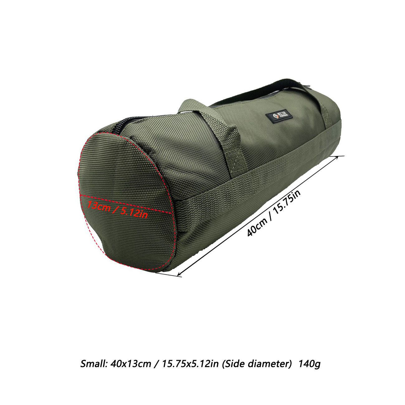 16 inch Green Tool Bag with Zippers Quick storage Canvas for home 15.75×5.12in