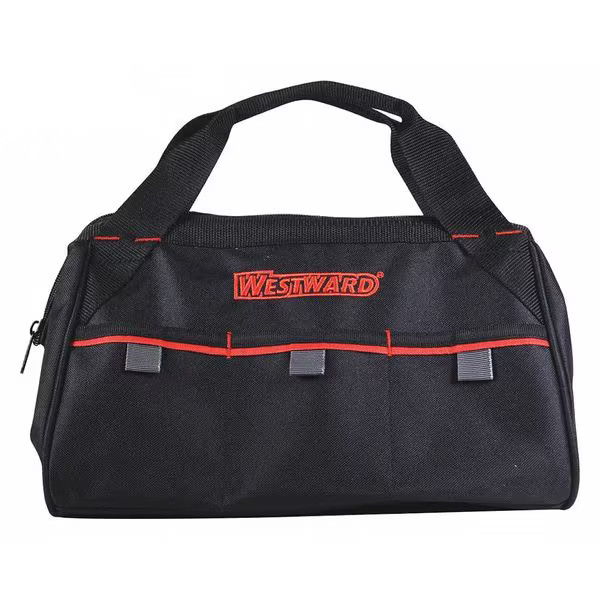 Westward WESTWARD Tool Bag, 3 Outside Pockets, Polyester, Black, 13″ W x 9″ D x