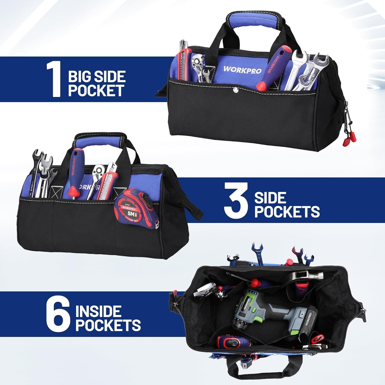 Versatile 13-Inch Tool Storage Bag – Easy Access, Padded Handle & Multi Pockets