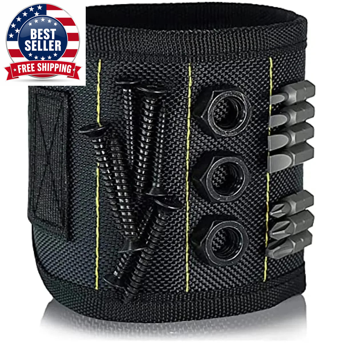 Magnetic Wrist Strap for Fixing Screws, Nails, Drill Bits, Wrist Tool with Stron