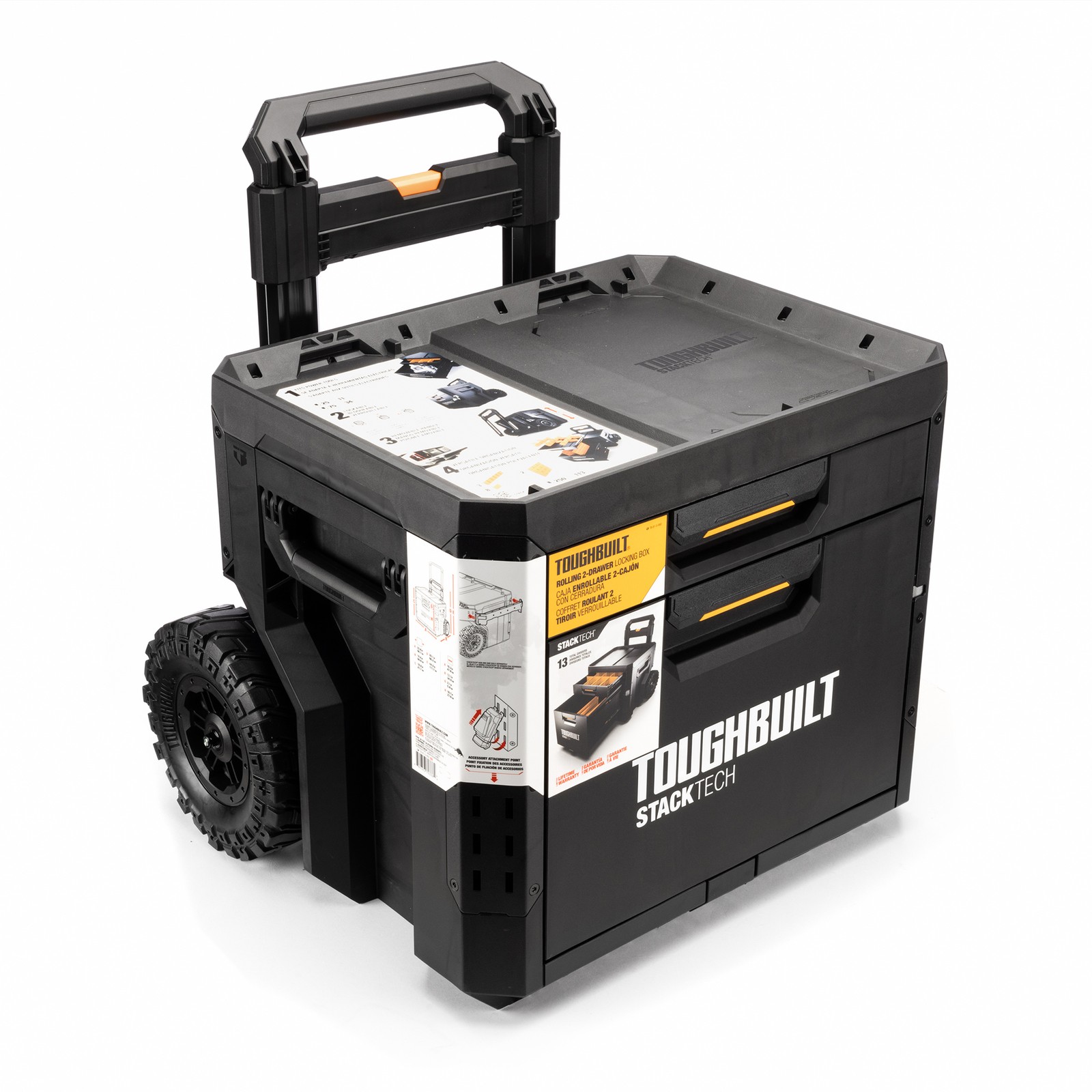 StackTech 2-Drawer Rolling Locking Box, Tool Storage & Gear Organizer (Open Box)
