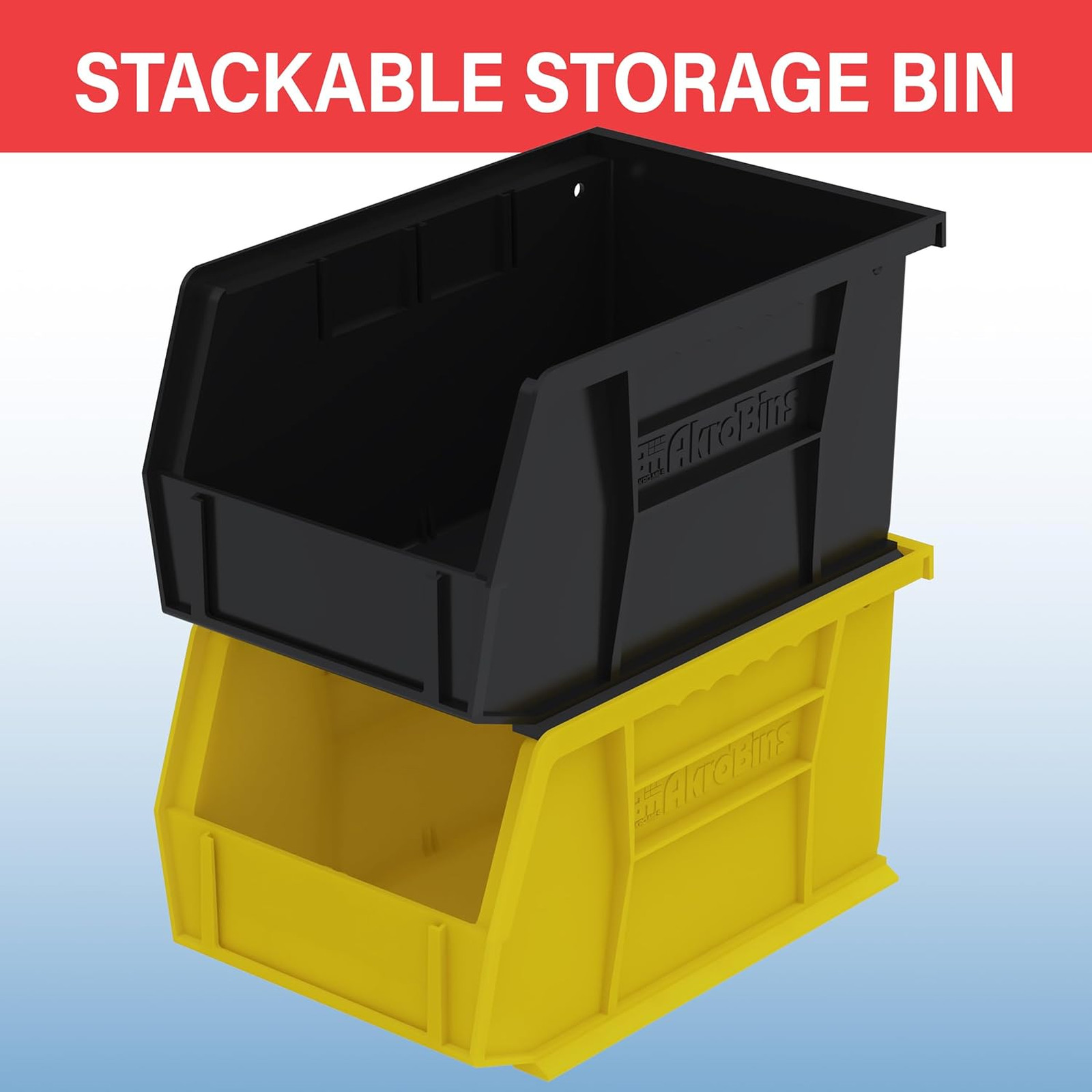 Stackable plastic storage bins 30237 AkroBins space-saving organizer bins for