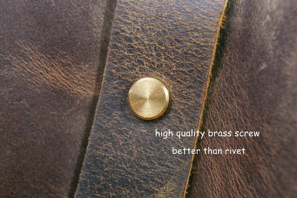Rustic full grain leather tool bag box vintage leather tool tote bag for men