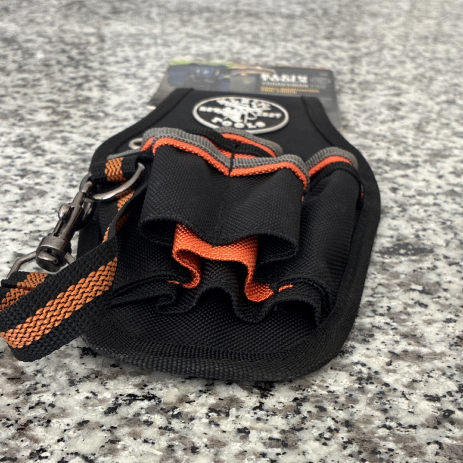 Klein Tools Tradesman Pro Small Tool Pouch 5240 Black Orange Gray Tunnel Loop