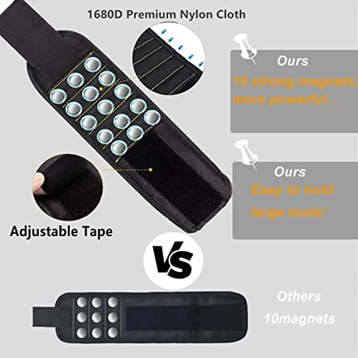 1 pc Magnetic Tool Wristband Strong Magnetic Nail Holder Band