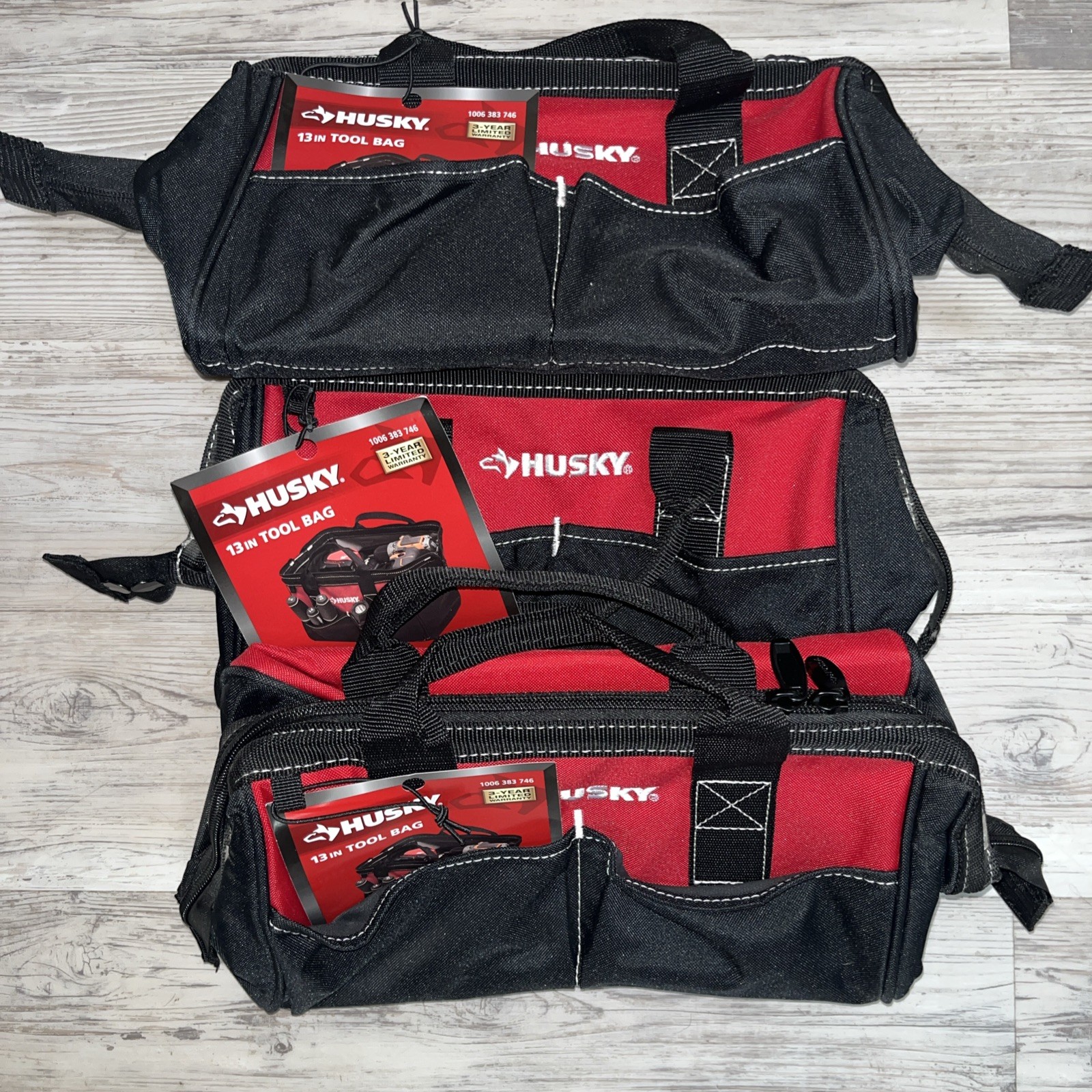 Lot Of 3 Husky 13 Inch Tool Bag Multi-Purpose Water-Resistant