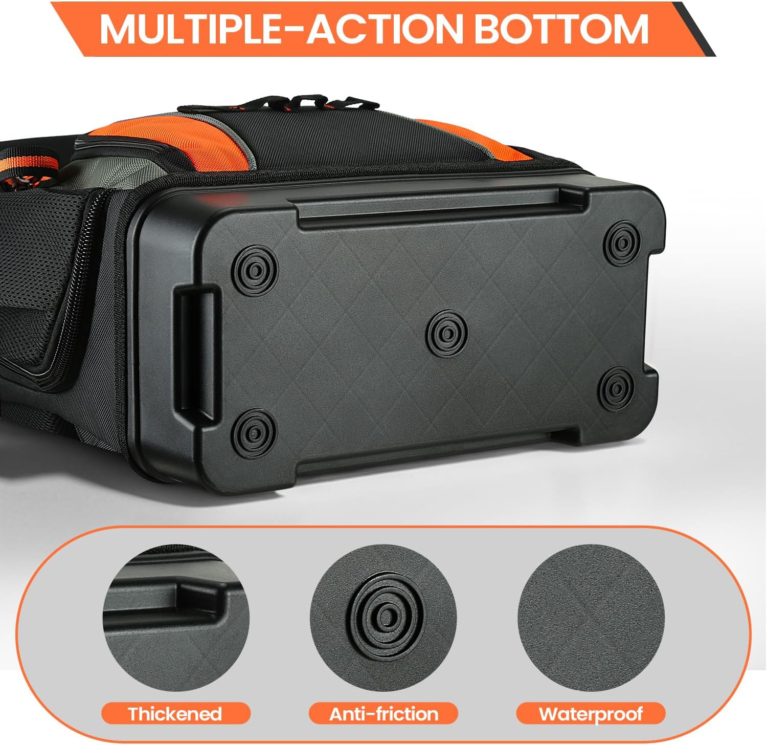 Heavy Duty Tool Bag with Multiple Compartments – Black & Orange Storage Solution