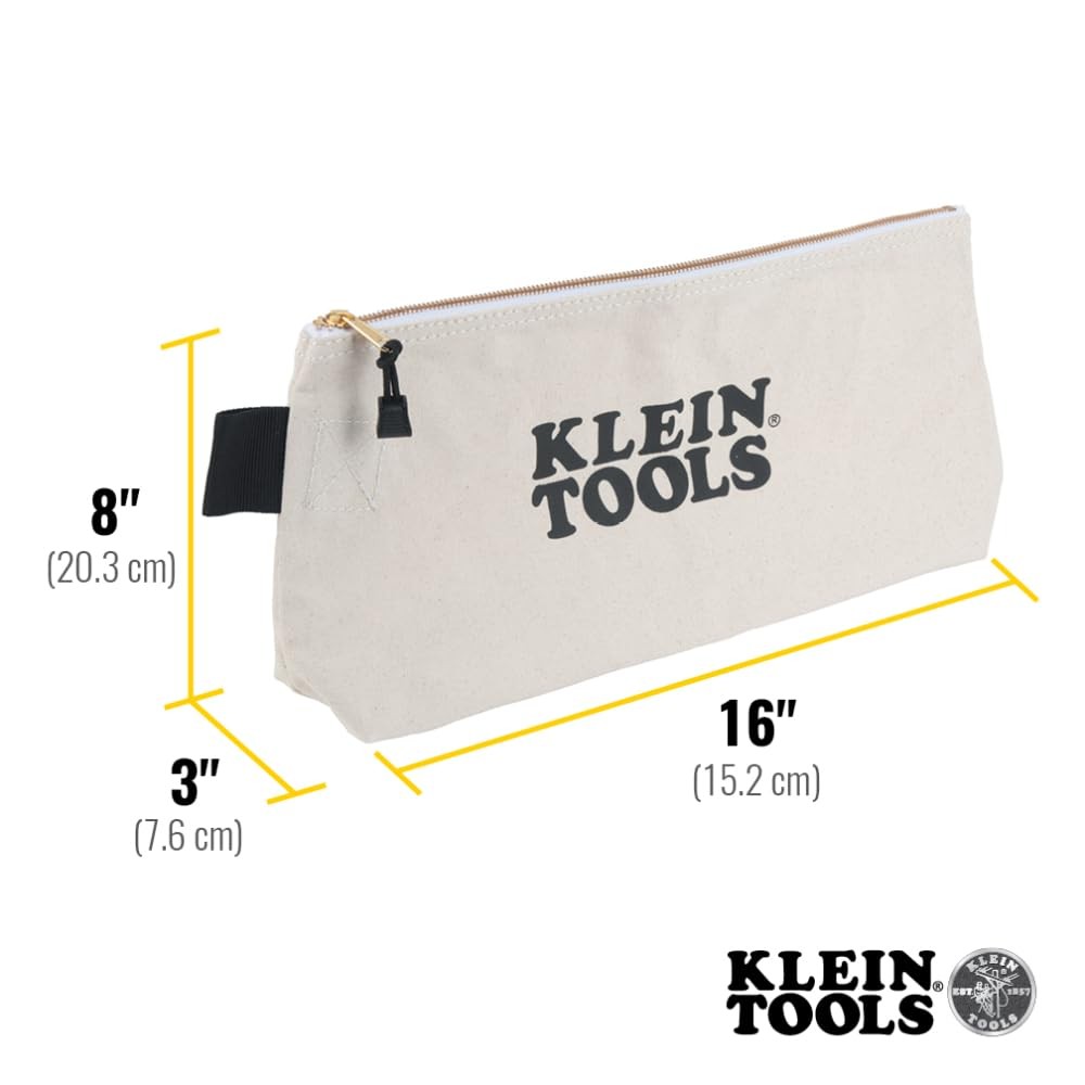 62042 16Inch Zipper Bag, Extra Long, No. 10 Canvas, Heavy Duty Tool Bag, 3Inc…