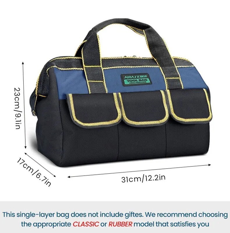 Heavy Duty Wide Mouth Tool Bag with Pockets, Organizer for Men’s Tool Storage
