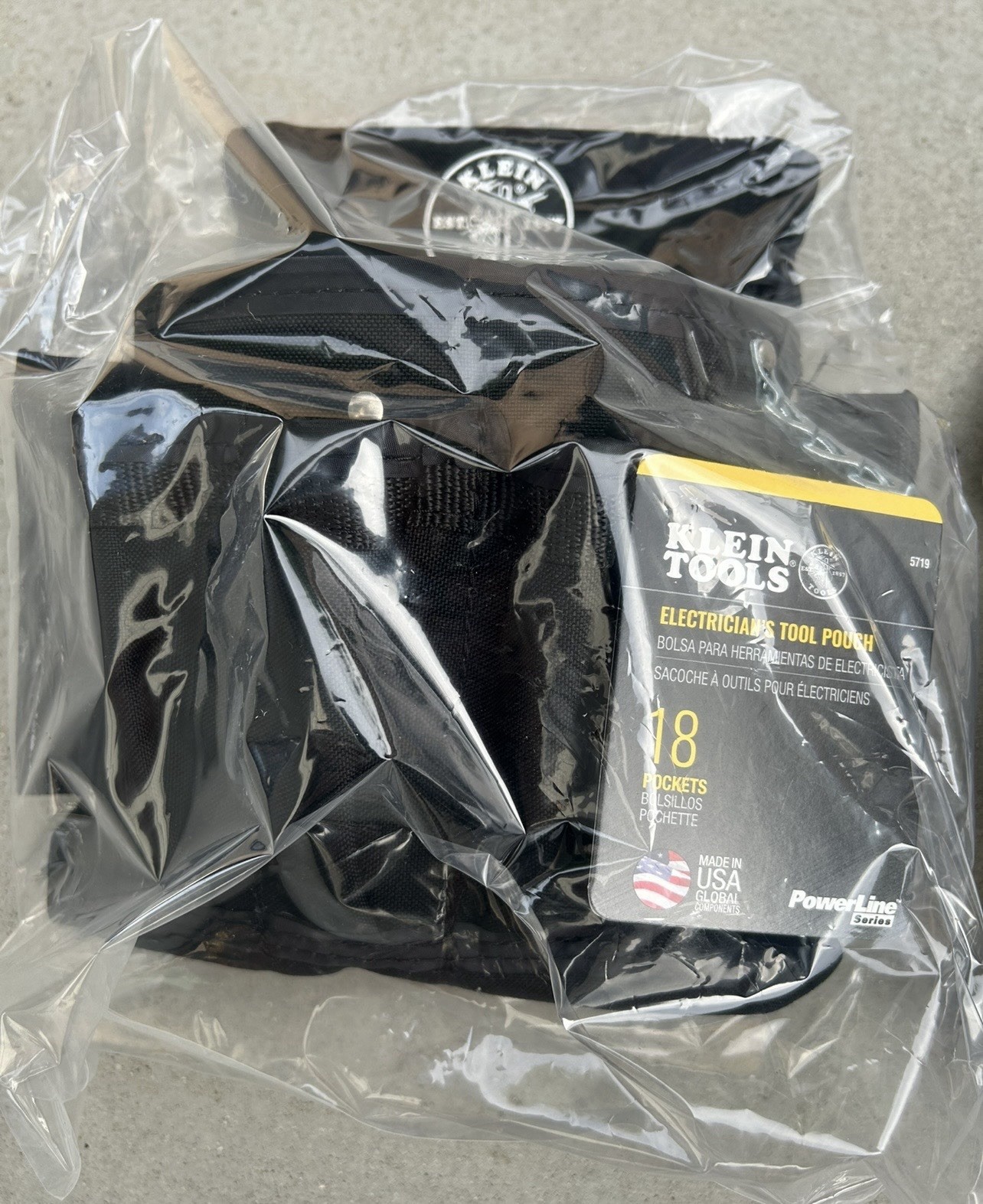 Klein Tools 5719 PowerLine 18-Pocket Black Nylon Electrician’s Tool Pouch & Belt