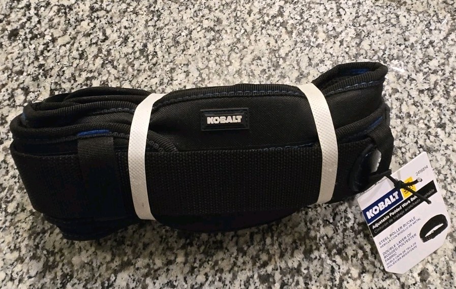 Kobalt Adjustable Padded Work Belt Steel Roller Buckle 2416814 Fits Up To 48 in