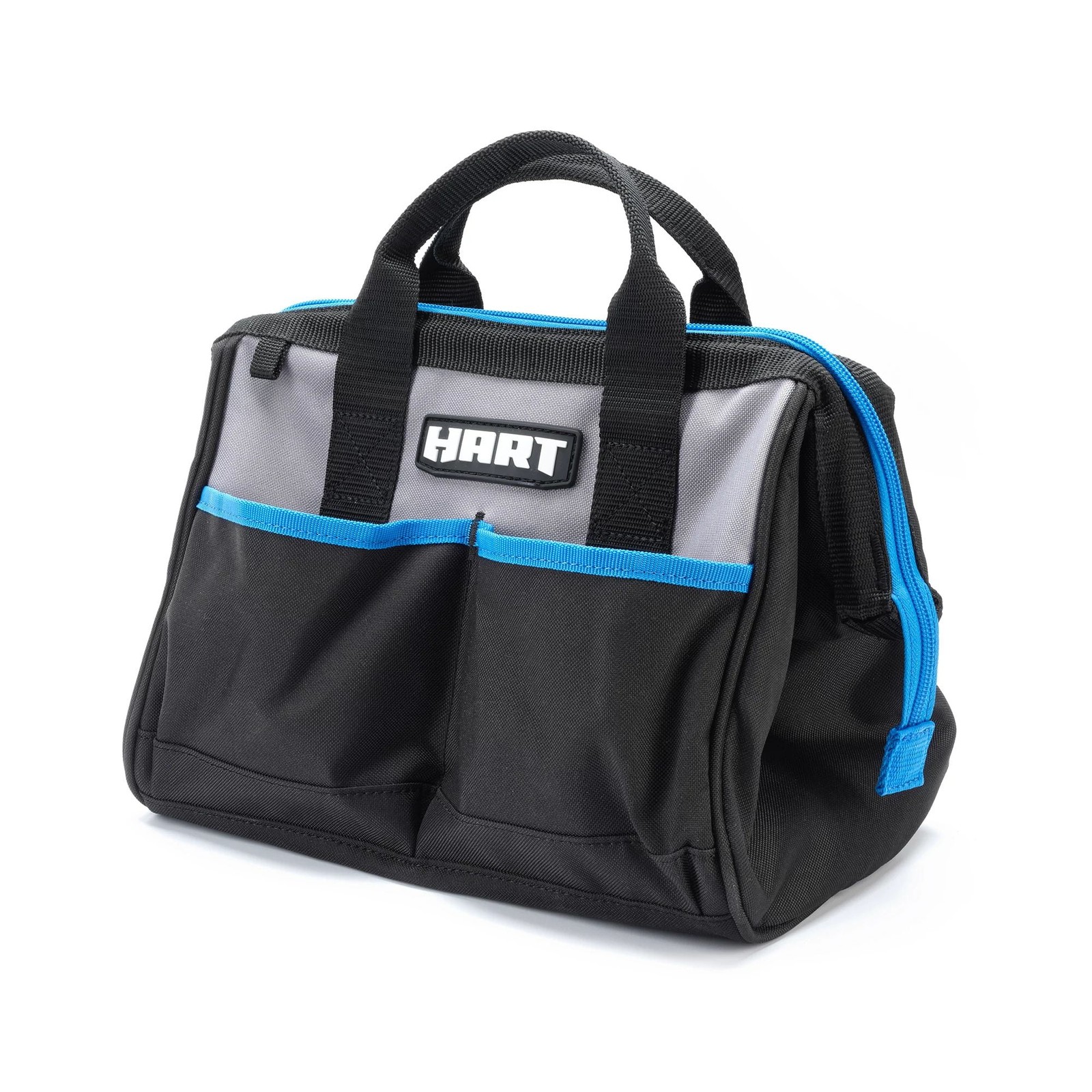Large 12-Inch Heavy-Duty Tool Bag with Full-Length Zipper, Double Strap Carry