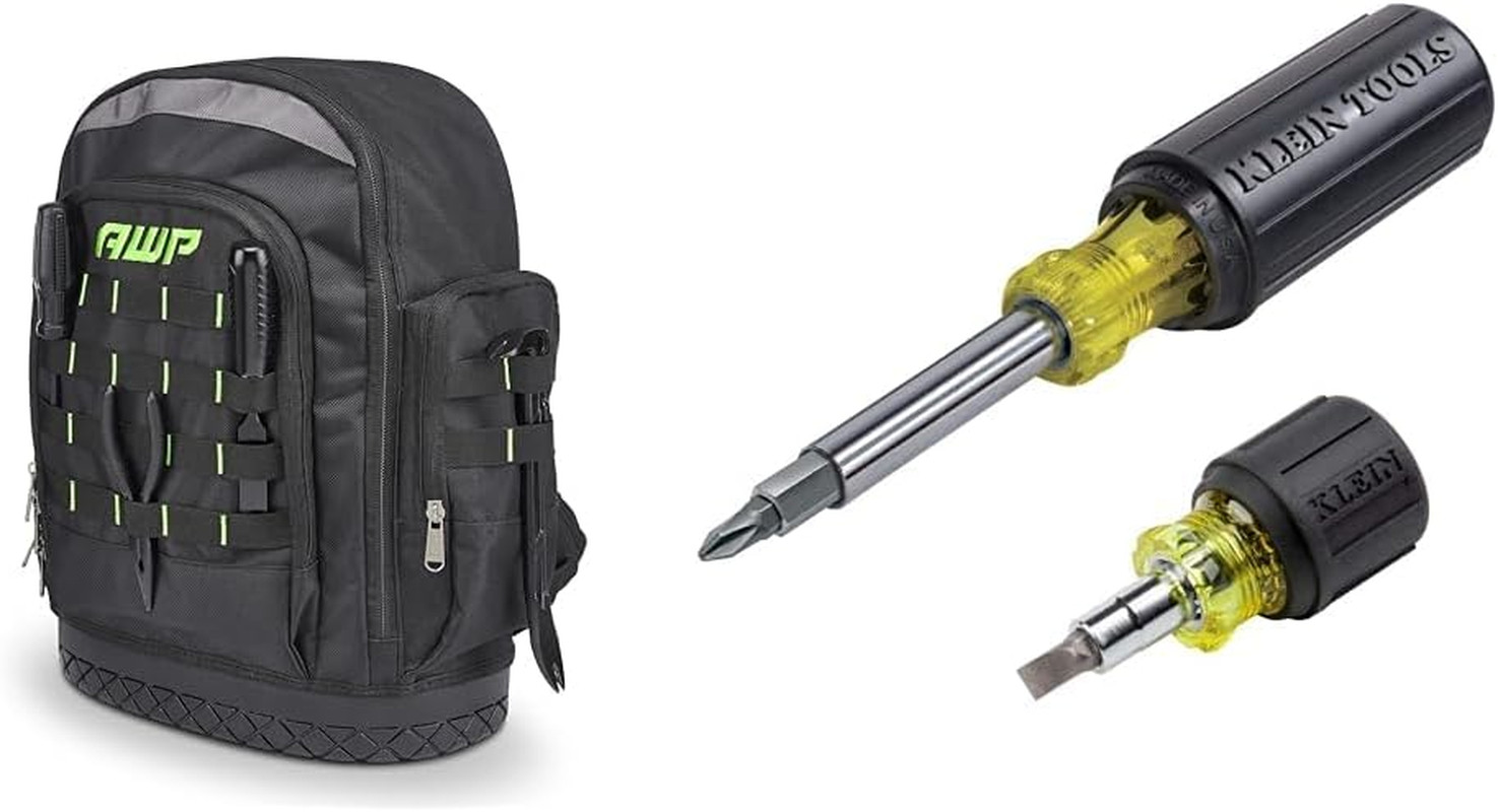 Klein Tools 2-Piece Tool Backpack & 11-in-1 Screwdriver Set Combo