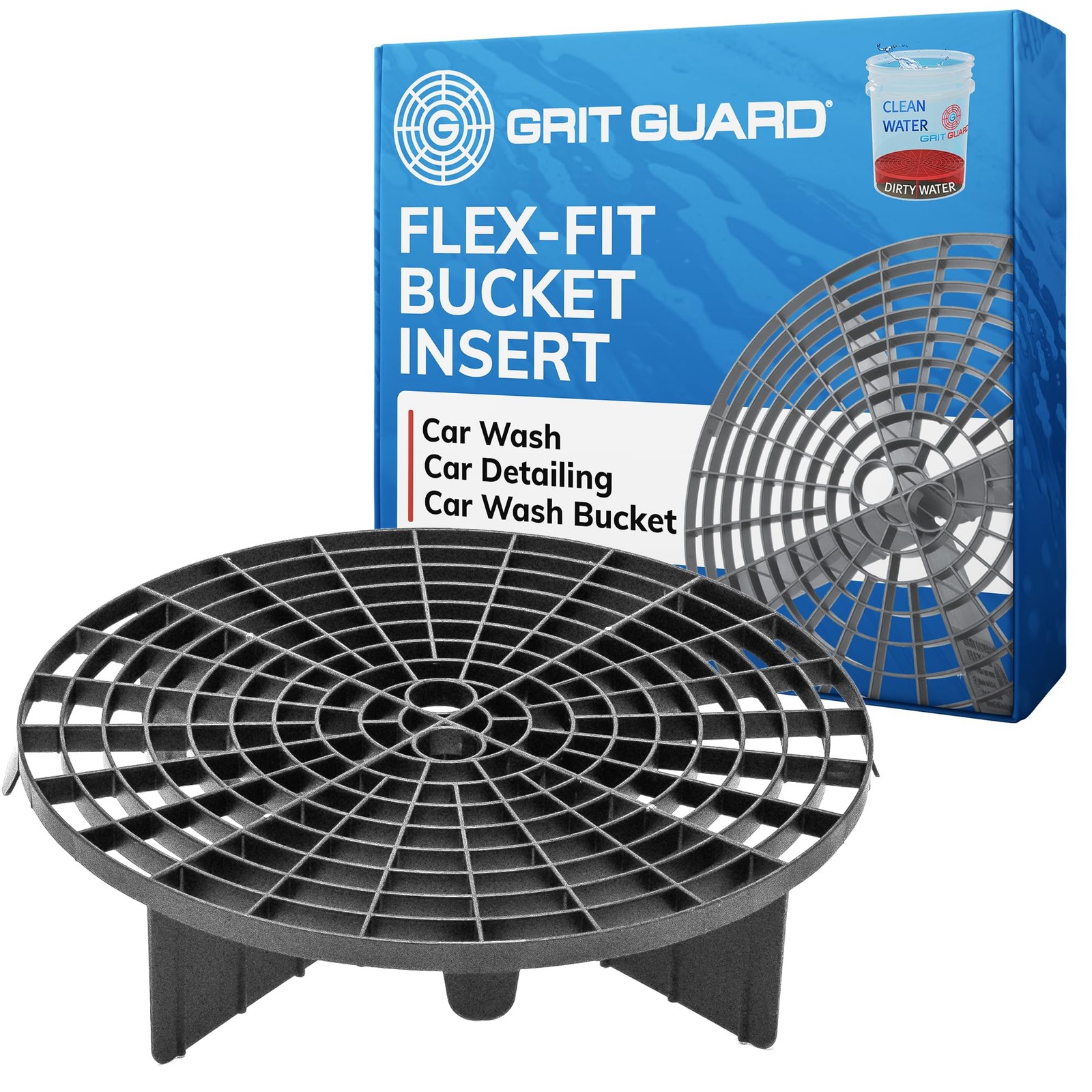 Flex Fit Bucket Insert – Removes Dirt from Wash Mitt for Car Detailing, 10” D…