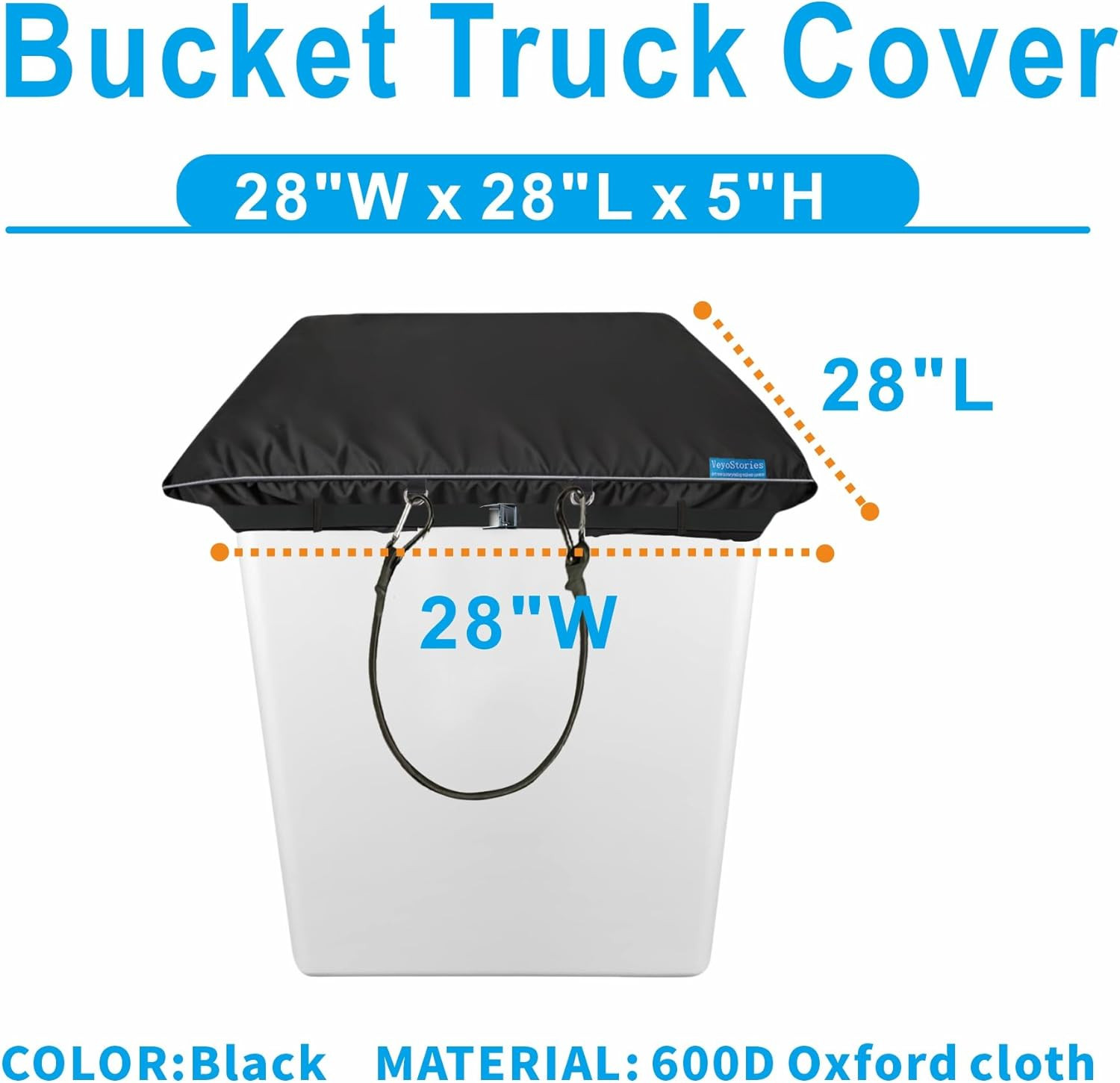 Bucket Truck Cover – Easy to Use, Tear-Resistant, with Elasticated Cord Buckle,