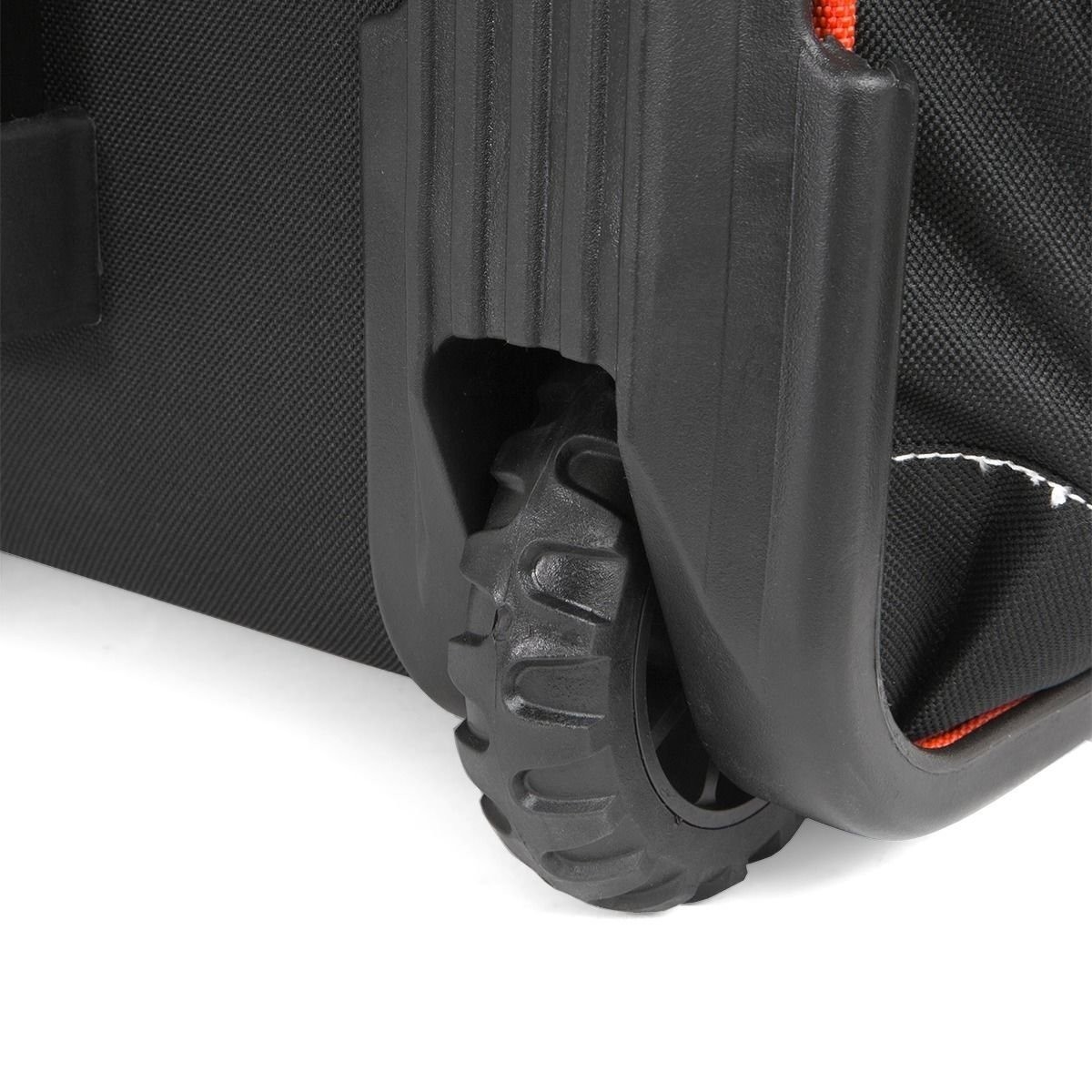 XtremepowerUS Rolling Tool Bag 18in Wheeled Organizer Black Red