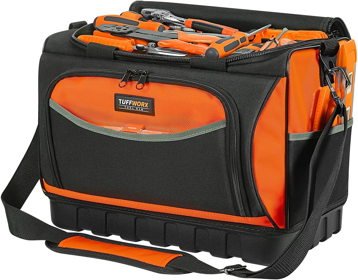 Tool Bag, Large Tool Organizer Bag with 18 Pockets,15.7x 11.4x 9.8 inch, Heavy D