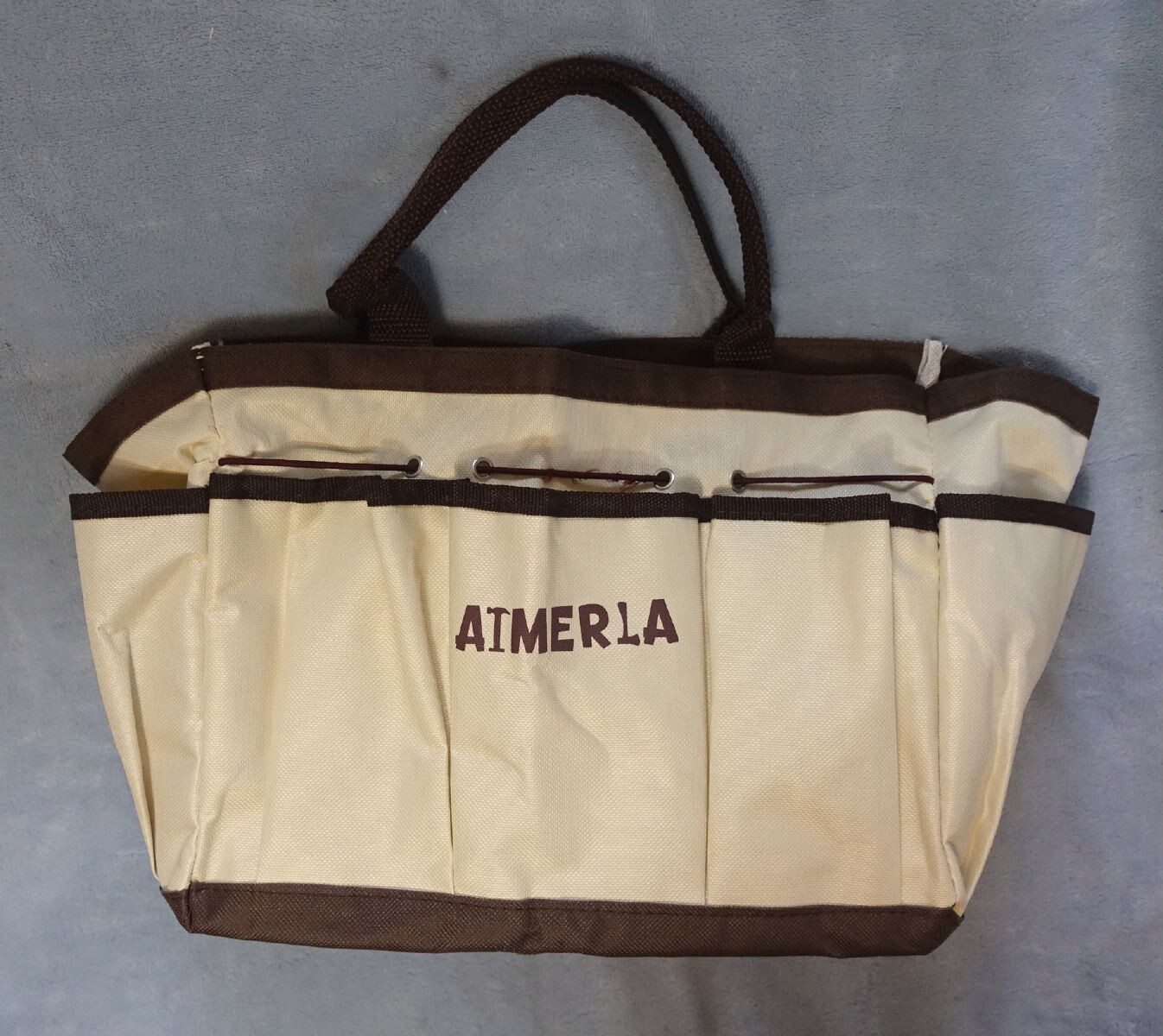 Aimerla Tan Brown Beige 12″ x 6″ x 9.5″ Garden Tool Hand Bag & 12″ x 12″ Pouch
