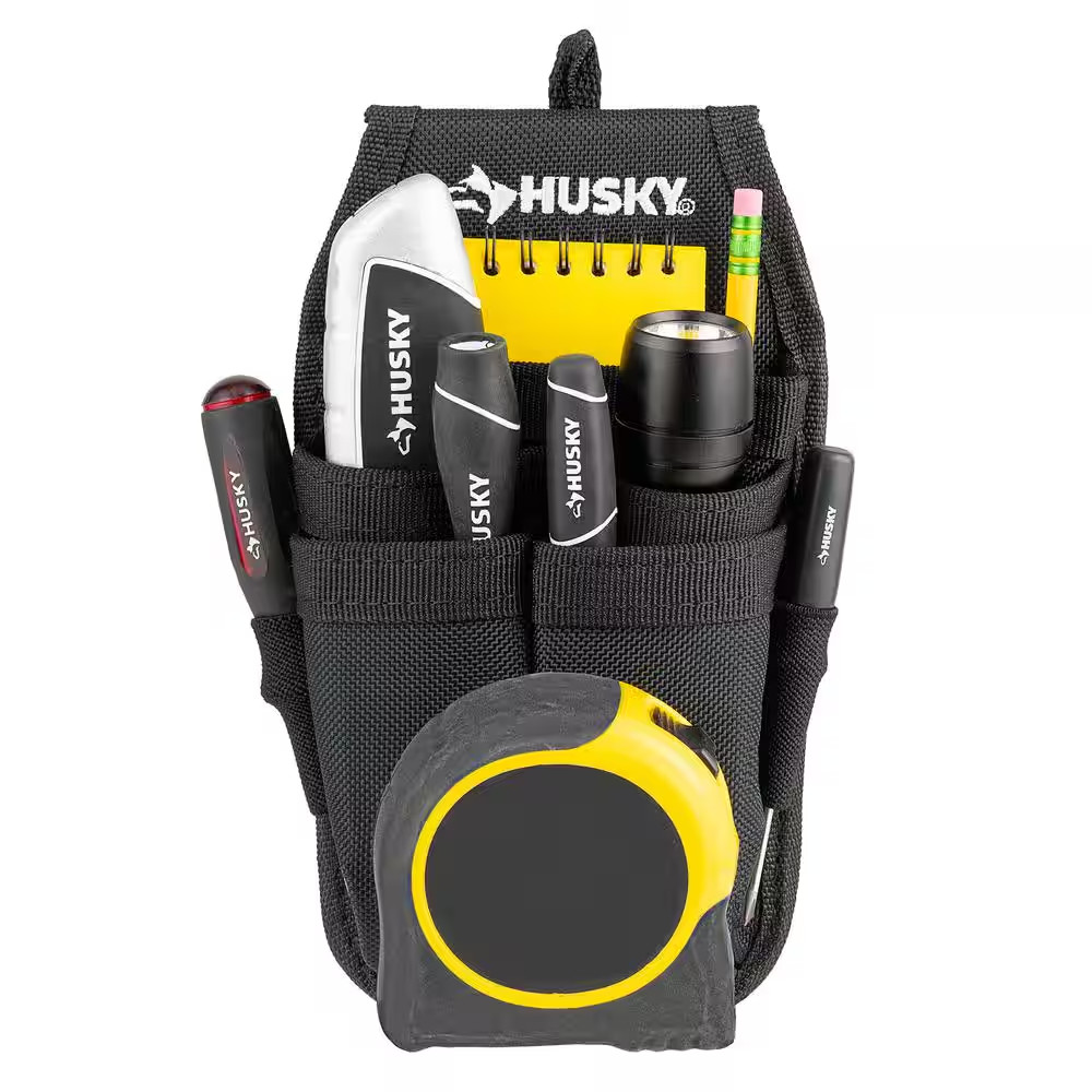 2 In. Quick Release Work Tool Belt with 5.5 In. 4-Barrel Tool Belt Pouch