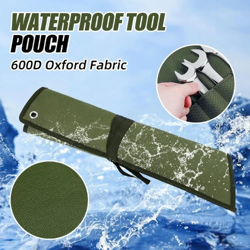 16 Pockets Wrench Roll Organizer Wrench Pouch Roll up with Water Proof Oxford Cl