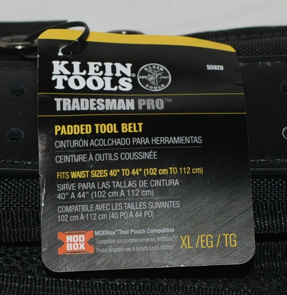 Klein 55920 Tradesman Pro Padded Tool Belt Extra Large Fits 40 to 44 Inch Waist