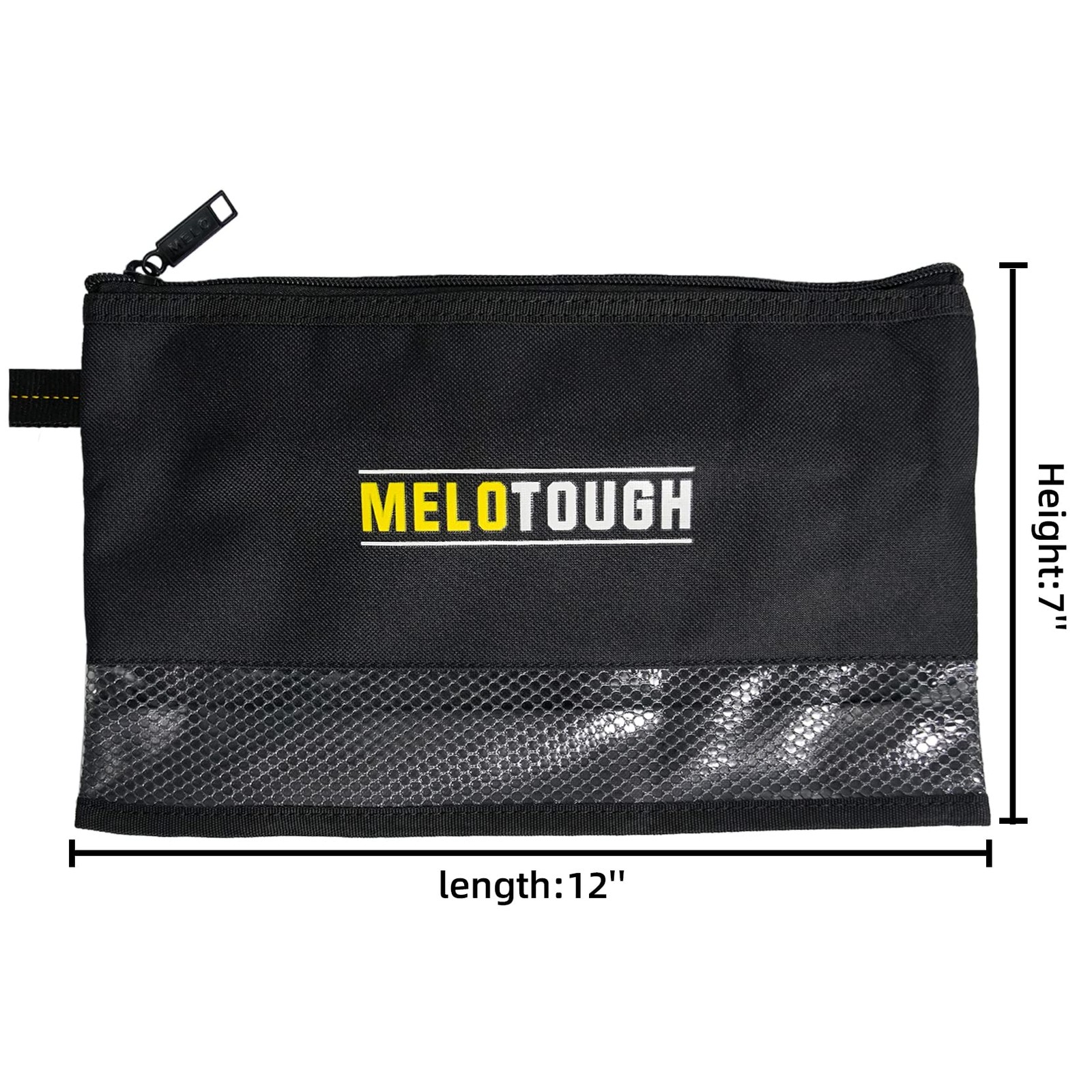 2 PCS Black Small Zipper Tool Pouch Bag Durable Storage Organizer Tote