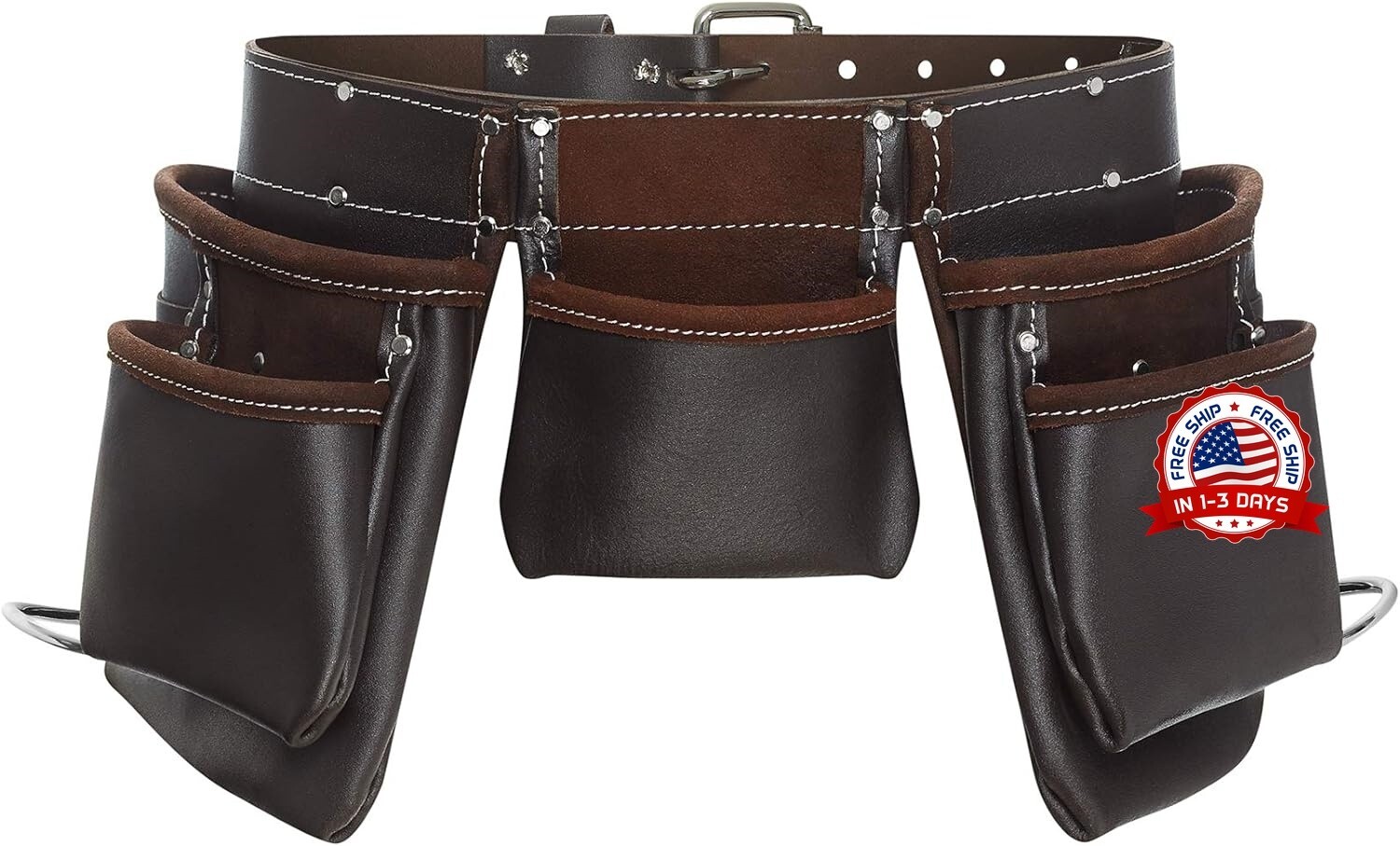 Cinturón Para Herramientas De Cuero Para Trabajo Electricista Carpintero Hombre