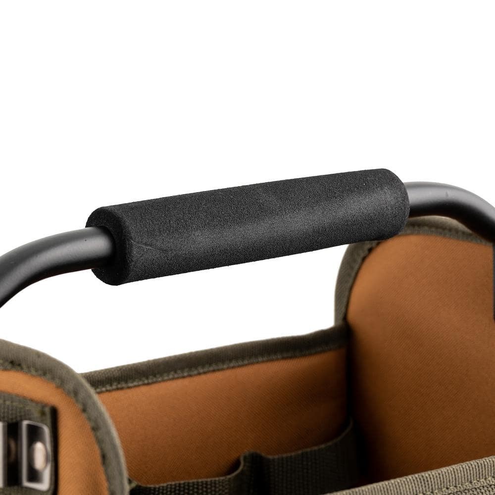 12 In. Open Top Tool Tote Bag All-Purpose with 8 Pockets and 12 interior Loops