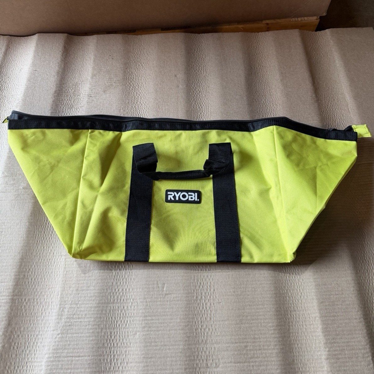 Ryobi Tool Bag, Green/Black, Zipper Closure, With Handle, 1 Item