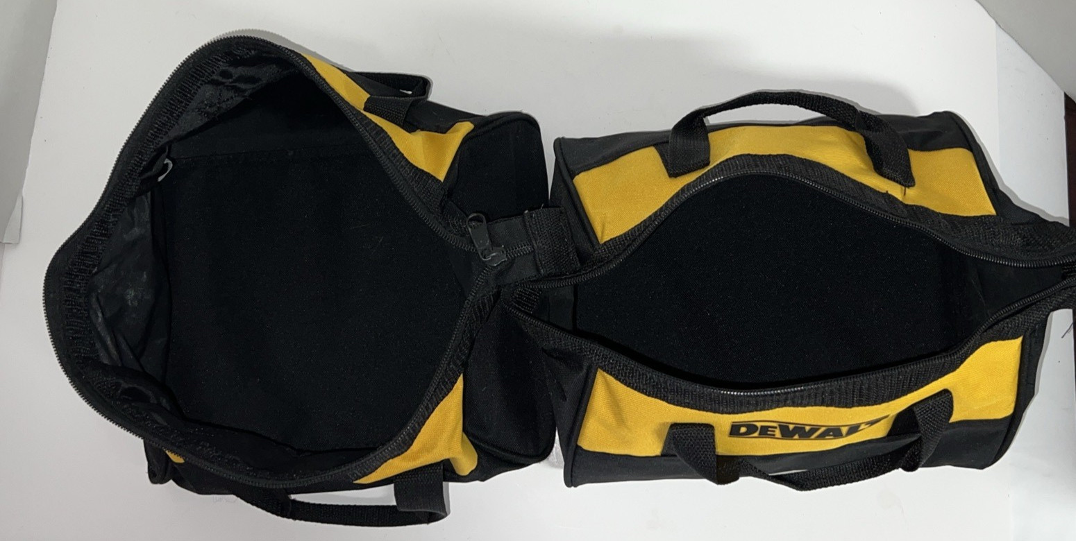 2 PC DEWALT THICK NYLON CONTRACTOR TRADESMAN TOOL CARRY BAG TOTE 11″ X 9″ X 7″