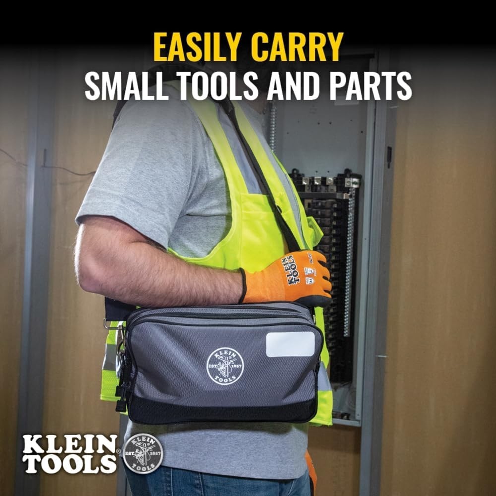 Water-Resistant Tool Pouch with D-Rings – 12”L x 7”H for Easy Access
