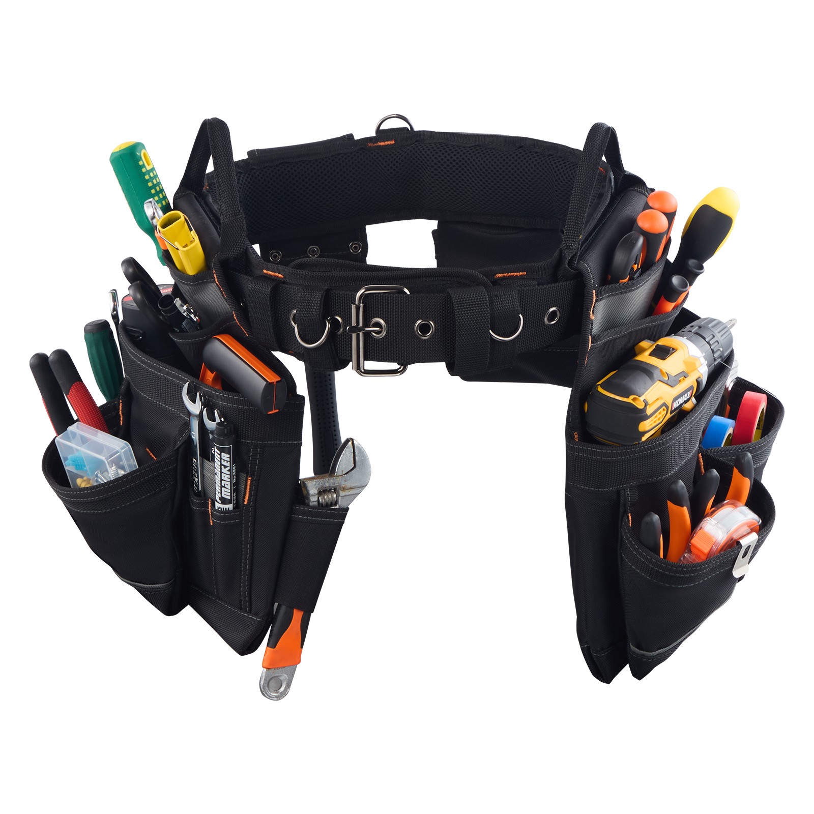 VEVOR Tool Belt Electricians Work Belt 18 Pocket Heavy Duty Tool Pouch Organizer